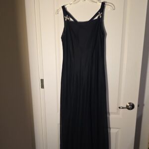 Teddi Classic Blue Shimmer Over Black Dress